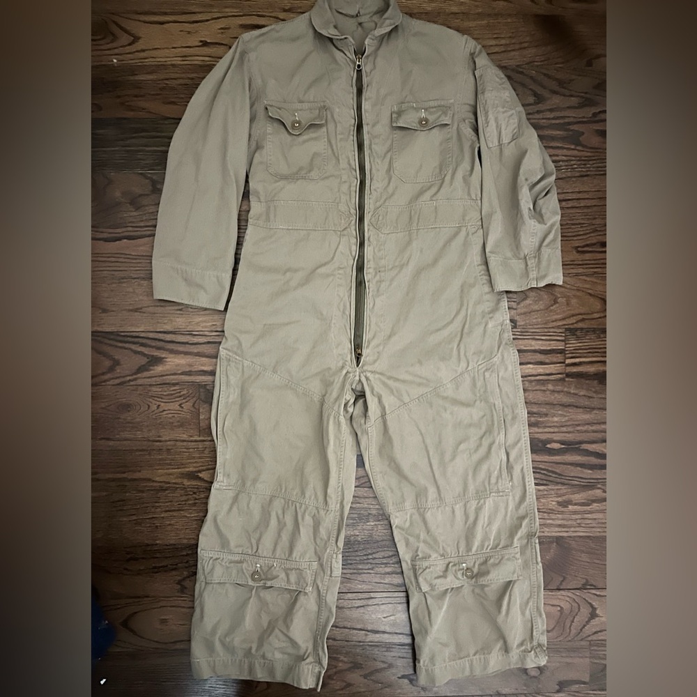 WWII Tan Utility Navy Military Flight Suit/ Jumpsuit